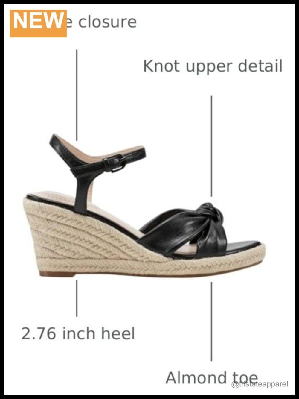 Faux Leather Espadrille Wedge Sandals Adjustable Ankle Strap
